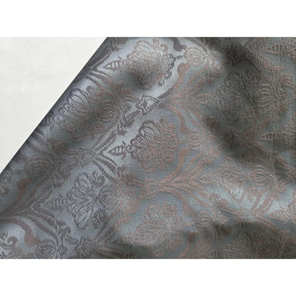 Luxury Beaded Tapestry King Shams Rope Trim Blue And Brown High End Silk Like